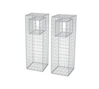 vidaXL 2x Jardinières Acier 50x50x160 cm Poteau pour Panier de Gabion Jardin G