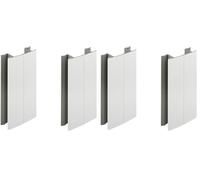 2x Jonction de plinthe 100mm blanc mat multi angle Angulaire Coin Cuisine Raccord Connecteur Pied de meuble Profil PVC Plastique Finition (Lot de 2)