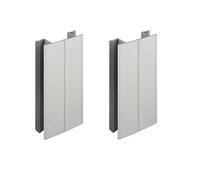 2x Jonction de plinthe 100mm finition aluminium brossé multi angle Angulaire Coin Cuisine Raccord Connecteur Pied de meuble Profil PVC Plastique