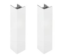 2x Jonction de plinthe 120mm finition blanc brillant Cuisine Raccord Connecteur Pied de meuble Profil PVC Plastique