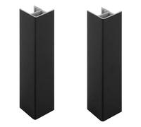 2x Jonction de plinthe 120mm finition noir brillant Cuisine Raccord Connecteur Pied de meuble Profil PVC Plastique