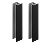 2x Jonction de plinthe 120mm finition noir mat Cuisine Raccord Connecteur Pied de meuble Profil PVC Plastique