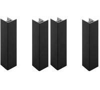 2x Jonction de plinthe 120mm finition noir mat Cuisine Raccord Connecteur Pied de meuble Profil PVC Plastique (Lot de 2)