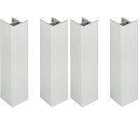 2x Jonction de plinthe 150mm finition aluminium brossé Cuisine Raccord Connecteur Pied de meuble Profil PVC Plastique (Lot de 2)