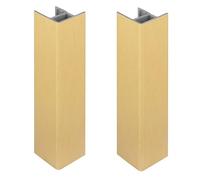 2x jonction de plinthe 150mm finition or doré brossé angle angulaire coin cuisine raccord connecteur pied de meuble profil PVC plastique finition
