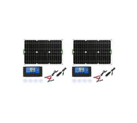 2X Kit de Panneau Solaire 180W Chargeur de Batterie 12V avec Contrôleur 100A pour Camping-Car RV