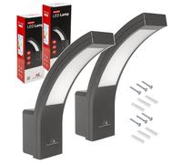 2x Lampe de façade extérieur LED IP54 10W Maclean Gris