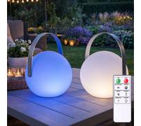 2x Lampe Extérieure de Jardin Globo RGB LED Dimmable, Avec Télécommande, Akku