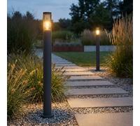 2x LED Lampadaire extérieur Lampe de jardin IP44 Anthracite Acier inoxydable H 110 cm