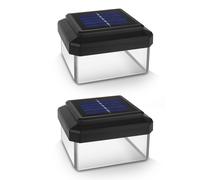 2x lampe LED solaire pour poteau 100 x 100 mm Blanc Neutre Vert-Bleu