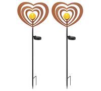2x Lampe Solaire Extérieure LED Globen Verre Noir Rouille H 82cm