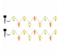 2x Lampe solaire LED Guirlande lumineuse Ballons à air chaud Lampe d'extérieur Décoration de jardin résistante aux intempéries, plastique, 9x LED blanc chaud, L 390 cm