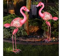 2x LED extérieur solaire stand lumières piquet de sol décoration décoration flamingo plot lampes