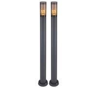 2x LED Lampadaire extérieur Lampe de jardin IP44 Anthracite Acier inoxydable H 110 cm