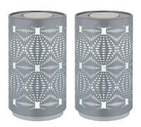 2x LED Lampe de table Lampe de salon RGB Changement de couleur Gris Métal H14cm