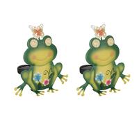 2x LED Lampe solaire d'extérieur Lampe de jardin Yeux clignotants Multicolore H 22 cm