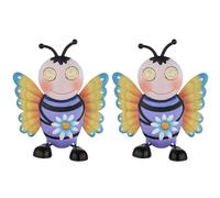 2x LED Lampe solaire d'extérieur Lampe solaire abeille figure multicolore mat IP44 H 22,5 cm