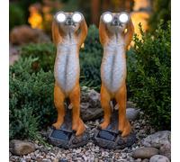 2x LED Lampe d'extérieur Suricate Lampe de jardin Capteur crépusculaire Marron H 39,5 cm