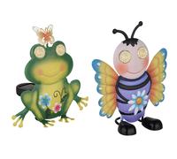 2x LED Lampe solaire Lampe solaire extérieure multicolore matte Abeille Design Grenouille H 22 cm
