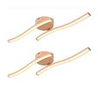 2x LED Plafonnier Lampe de salon Spot Orange opale L 51,5 cm