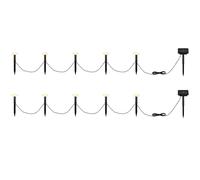2x LED Solar Lampe enfichable Chaîne lumineuse Jardin Lumière extérieure Déco noir Batterie H 17,5 cm