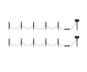 2x LED Solar Lampe enfichable Chaîne lumineuse Jardin Lumière extérieure Déco noir Batterie H 17,5 cm