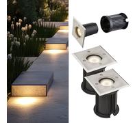 Lot de 2 lampes LED d'extérieur encastrées au sol Spot encastré Cour Entrée Jardin Éclairage Spot carrossable