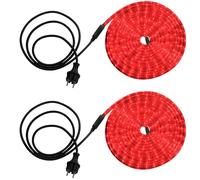 2x LED Tuyau lumineux rouge Extérieur Jardin Eclairage de terrasse transparent L600cm