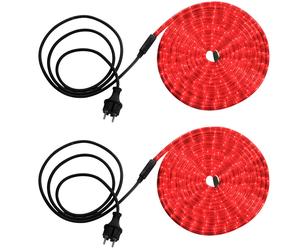 2x LED Tuyau lumineux rouge Extérieur Jardin Eclairage de terrasse transparent L600cm