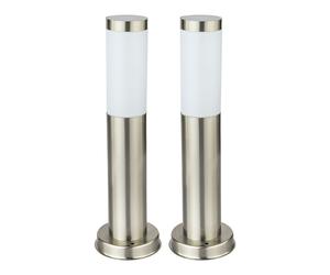 2x LEDs extérieur lampadaire lampe de sol chemin jardin cour allée éclairage véranda INOX IP44 H : 45cm