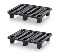 2x Leichtpalette 80x60 Kunststoffpalette im 1/2-Europaletten Maß inkl. gratis Zollstock * Halbe Palette, 2er Set