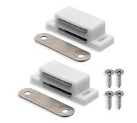 2x Loquet de Porte Fermeture Aimant Fermoir Blanc