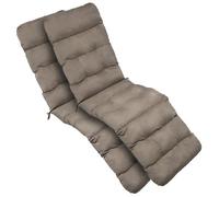 2X Matelas de transat confortable, 200 x 50 x 8 cm, taupe