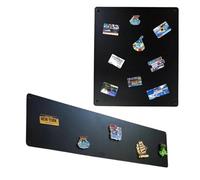 2x Metal Tableau Magnétique Mural Noir (80x22 + 58x48 cm) Plaque Aimanté, Acier Inoxydable, Cuisine, Bureau, Chambre D'enfant, pour Lettres Magnétiques, Chiffres, Notes, Photos