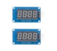 2X Module D'Affichage LED TM1637 4 Bits pour , Tube D'Horloge à Anode Rouge à 7 Segments de 0,36 Pouce et Carte de Pilote 4 Séries