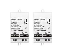 2X Module de Commutateur à Contact Sec Intelligent WiFi Tuya 10A Relais de Disjoncteur Universel à Monter Soi-Même Fonctionne avec Life Alexa