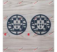 2X Noir 10,2 cm Portugal Drapeau portugais Sceau Autocollant Vinyle Voiture Rond Découpe Style