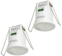 2x Oktaplex Détecteur de mouvement à plafond 360° infrarouge encastrable Détecteur de mouvement plat blanc 230V LED compatible