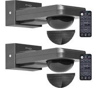 2x Oktaplex Détecteur de mouvement Montage au plafond & au mur Fonction marche permanente Détecteur infrarouge anthracite