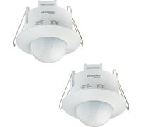 2x Oktaplex Détecteur de présence 360° infrarouge encastrable Détecteur de mouvement intérieur encastré 230V blanc compatible LED
