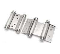 2x paire charnière paumelle portes va-et-vient ressort double action acier inoxydable saloon western 75 mm (Charge Jusqu\'à 15kg)
