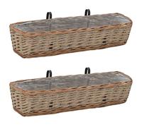 2x Panier de Rangement Osier et Rotin Naturel Bac de Stockage Boîte vidaXL