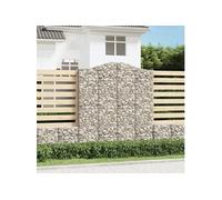 Vidaxl Paniers À Gabions Arqués 2 Pcs 200x50x220/240 Cm Fer Galvanisé