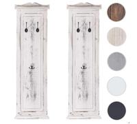 2x patère, portemanteau, vestiaire ouvert, 28x3,5x109cm ~ shabby, vintage, blanc