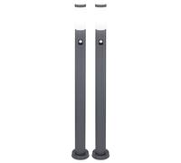 2x pied de support extérieur lampe de jardin en acier inoxydable détecteur de mouvement piliers lampe debout