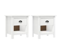 2x Pin Solide Tables de Chevet Gamme Hill Table de Nuit Armoire Chambre vidaXL