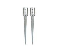 2x Piquets au Sol Installation de Clôture de Jardin Arche Lance au Sol Robuste Durable Travaux Extérieurs Argenté 10x76 cm Acier Galvanisé