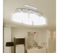 vidaXL Plafondlamp met ellipsvormige glazen kappen 2 st E14278760 Blanc G