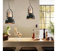2x Plafonniers Noir Rond Lampes Suspendues Lumière Eclairage Salon vidaXL