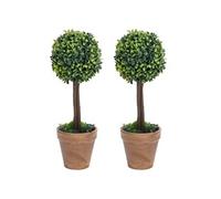 vidaXL Plantes de buis artificiel 2 pcs avec pots Boule Vert 56 cm